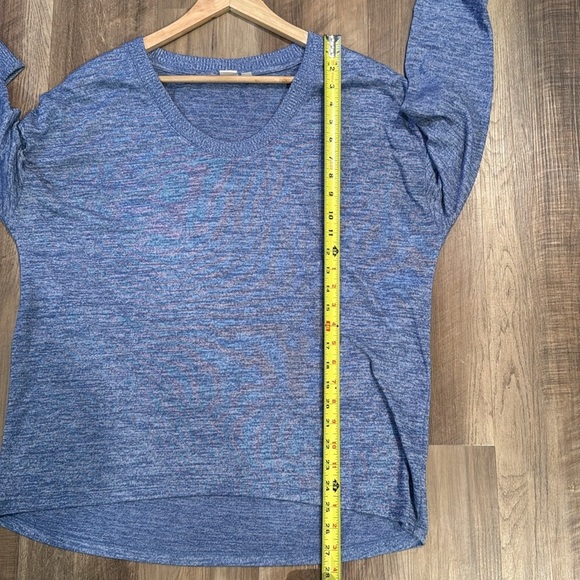 Gap Oversized Crewneck Sweater High Low Tunic Long Sleeve Pullover Blue Sz L - Picture 6 of 8